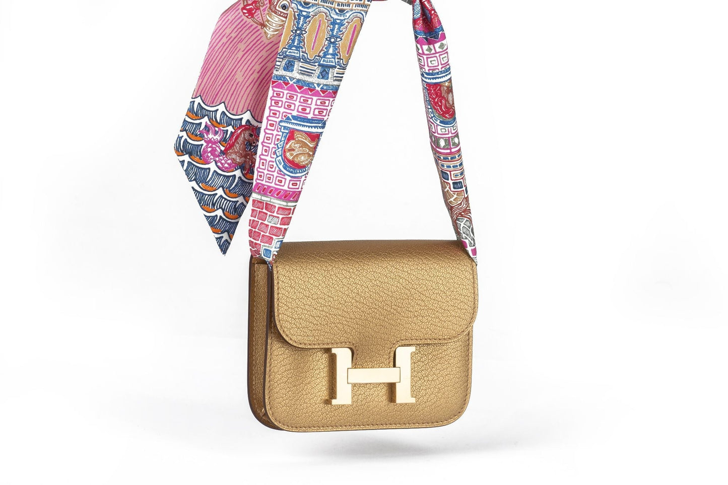 Hermes New Gold Costance Slim Wallet