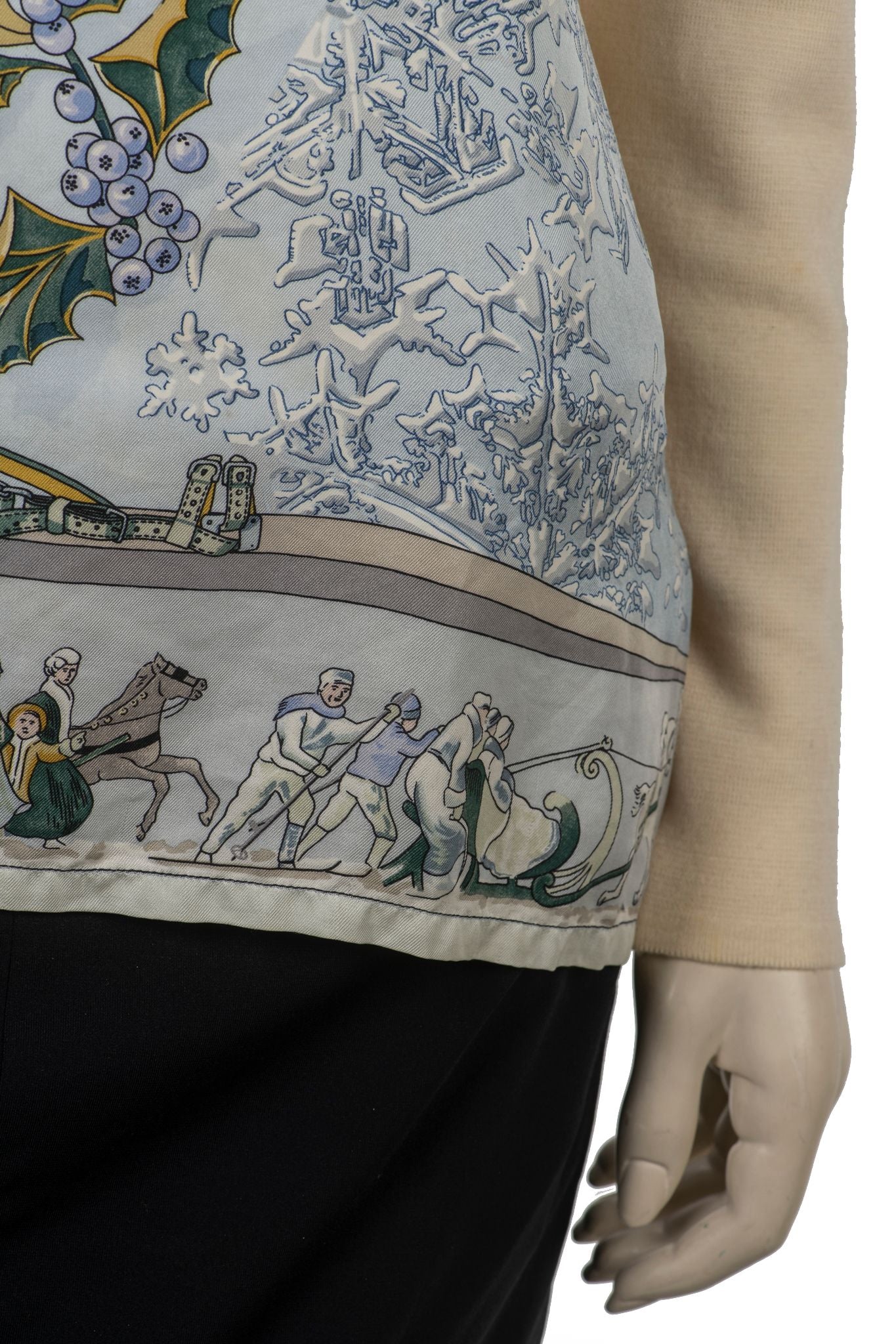 Hermes Silk and Wool Niege d Antan Shirt