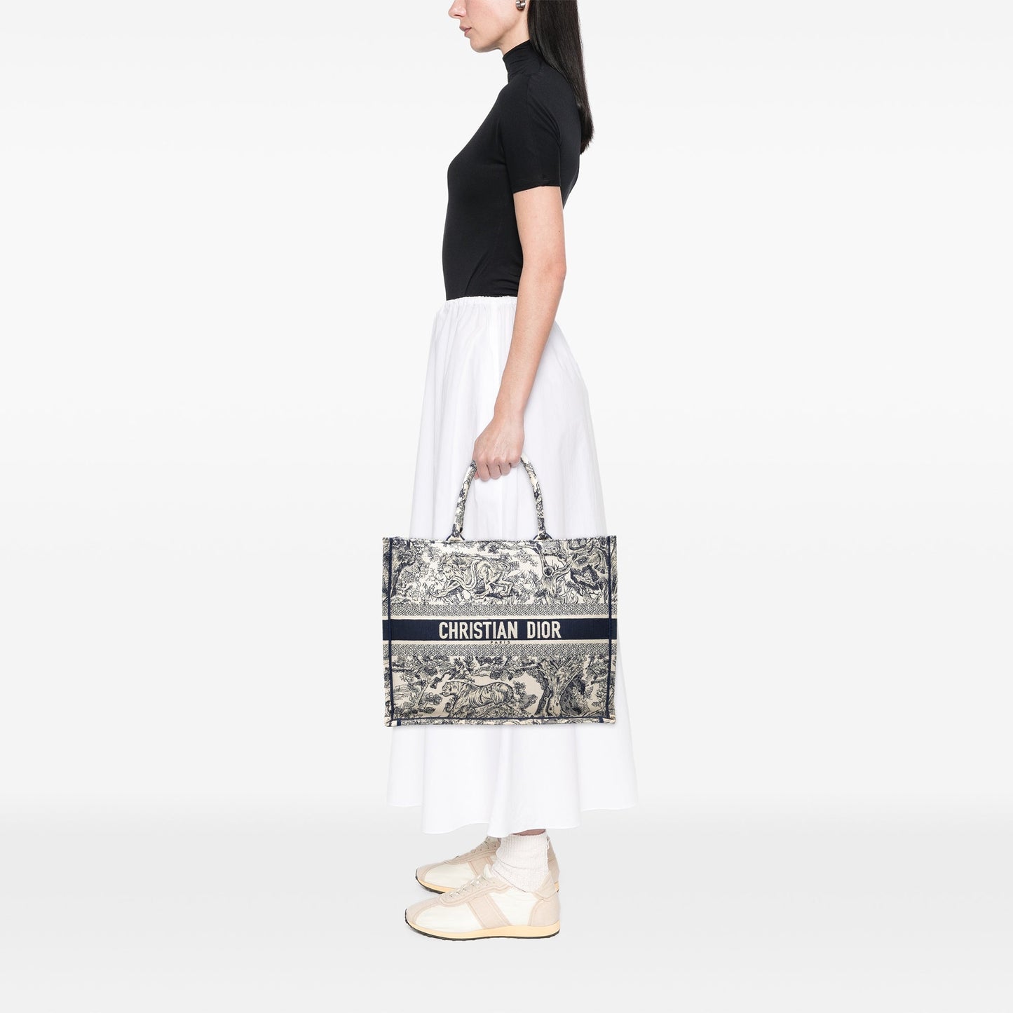 Blue Dior Large Canvas Embroidered Dioriviera Toile De Jouy Book Tote