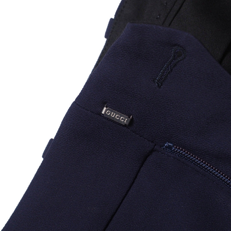 GUCCI Pants 524709 97% rayon, 3% polyurethane Navy/White x Bordeaux Women 42
