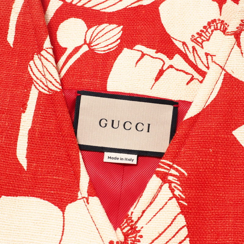GUCCI Vest 652265 silk Red / beige Women 38