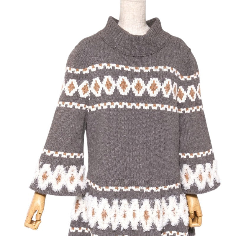 CHANEL one piece P62588 knit mocha gray Women 44