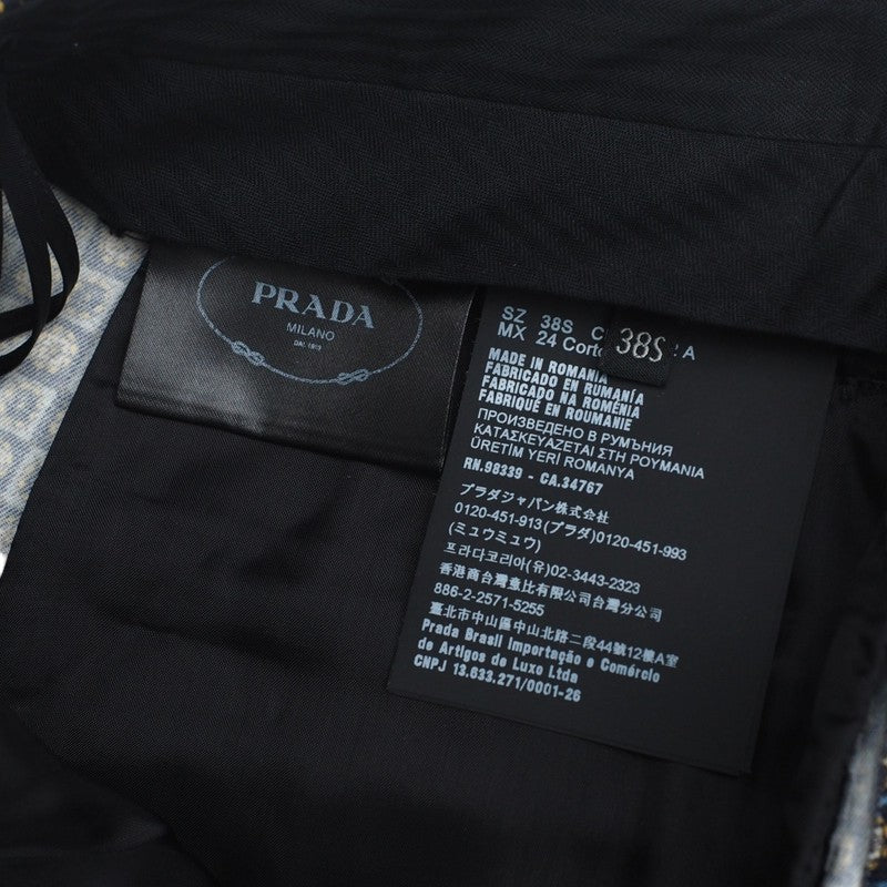 PRADA Pants P281D wool Blue x Black type Women 38S