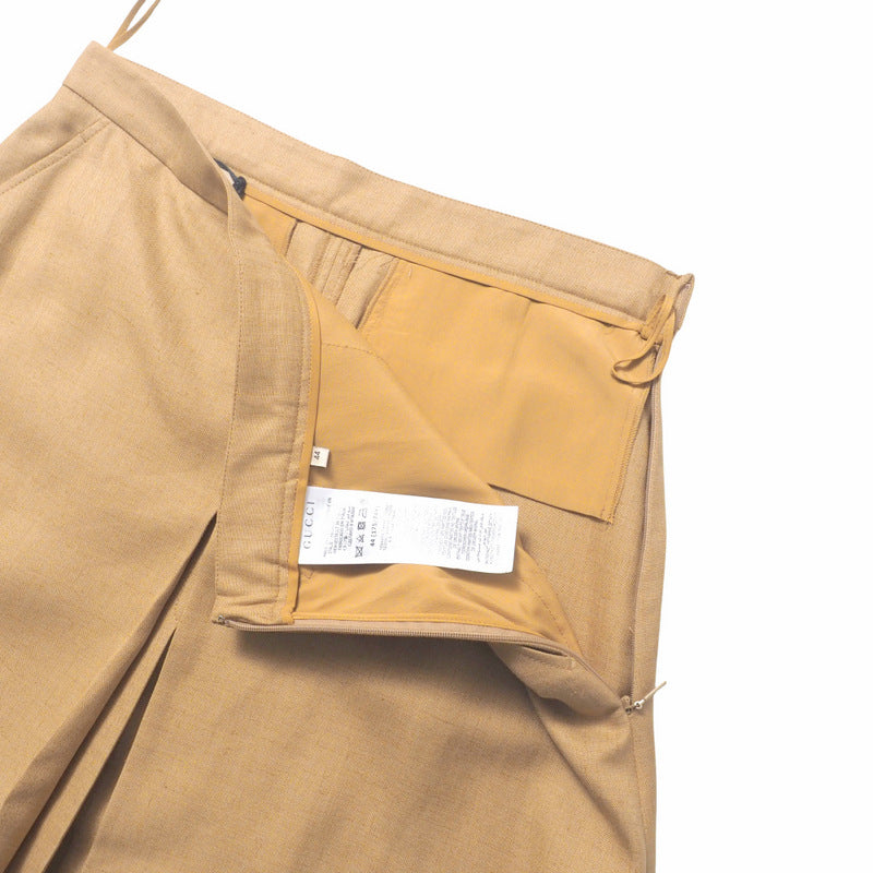 GUCCI skirt 691800 86% rayon, 14% linen Ocher system Women 44