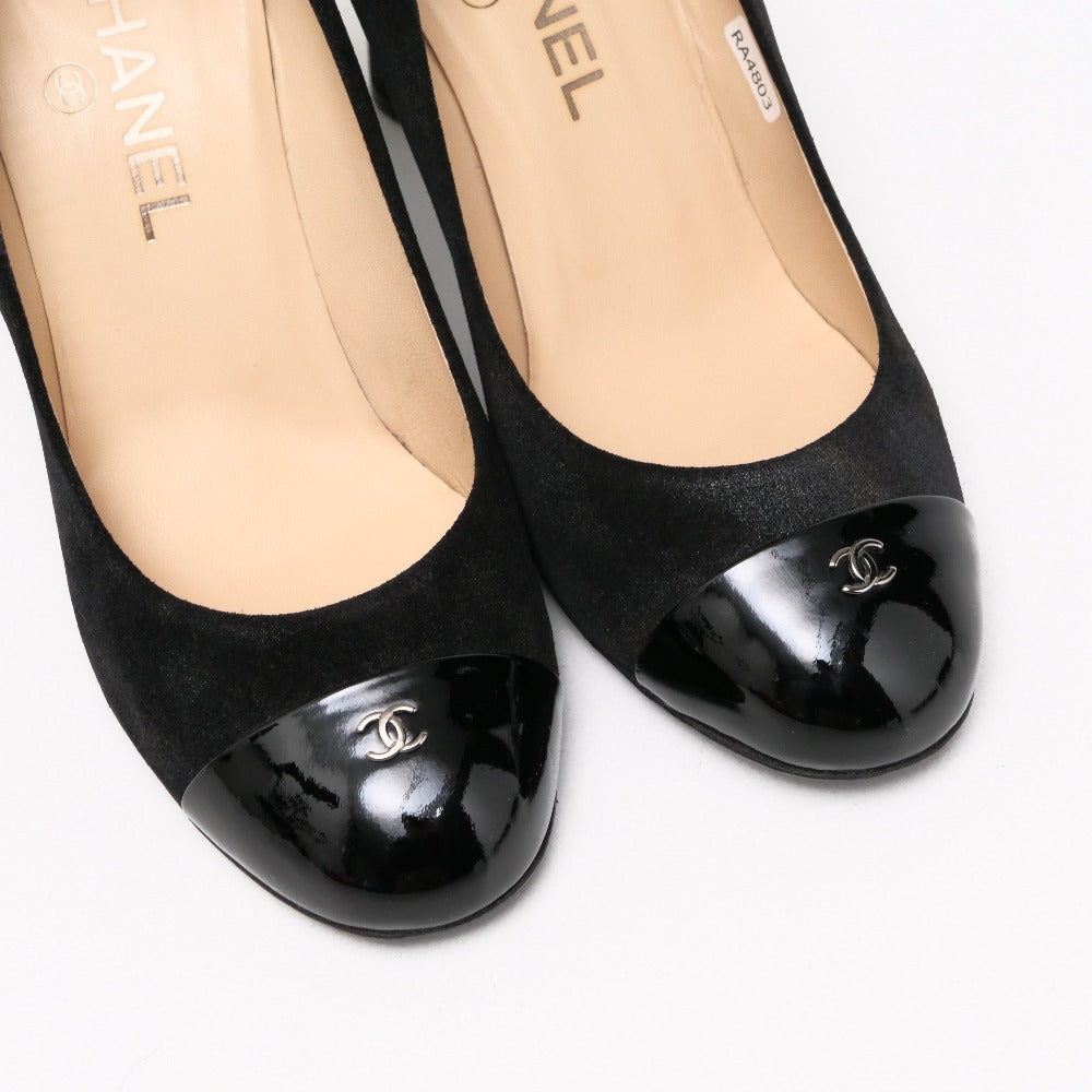 CHANEL pumps G28460 Genuine Leather Black type Gold glitter Women 37.5C