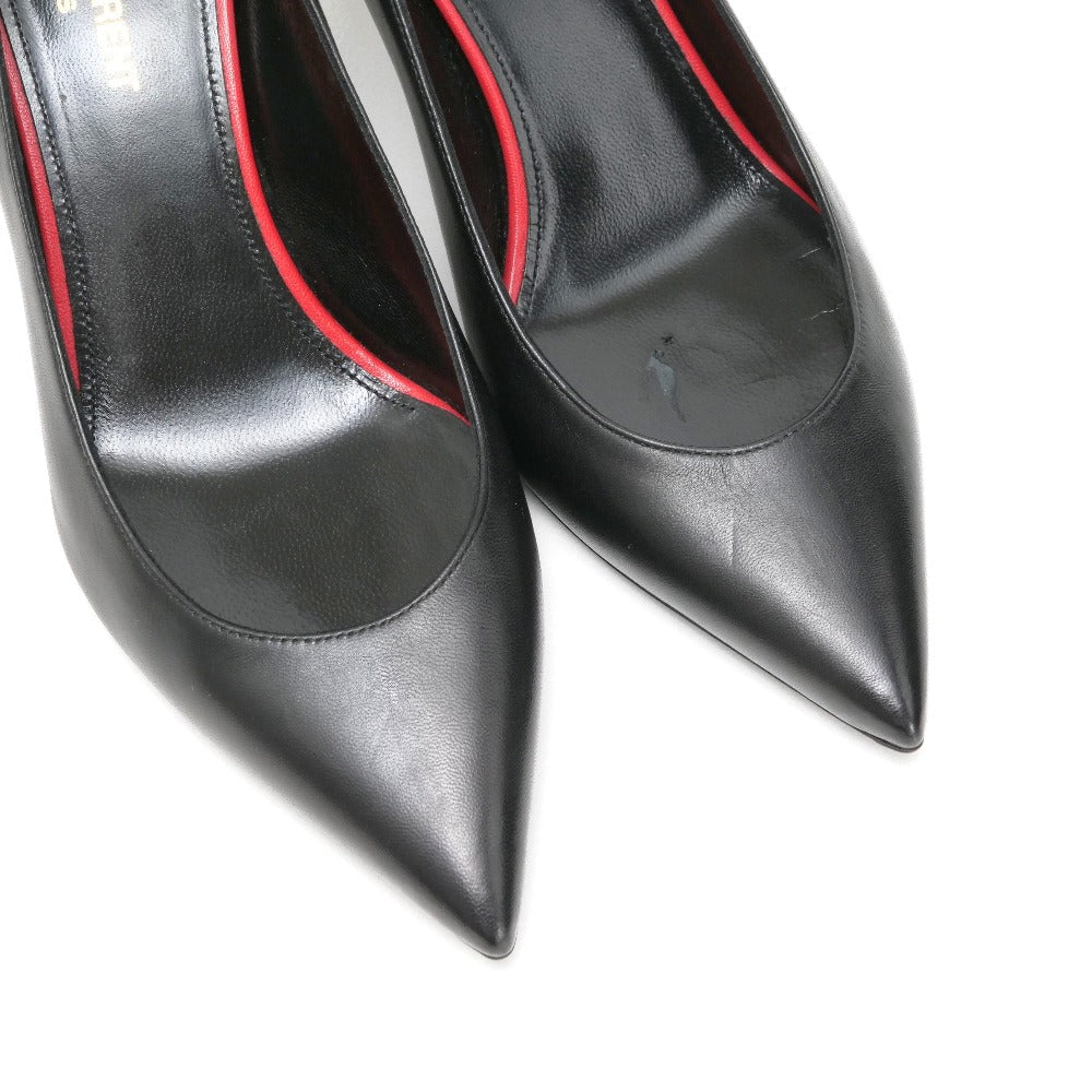 SAINT LAURENT PARIS pumps 480093 leather black Anya 37 1/2