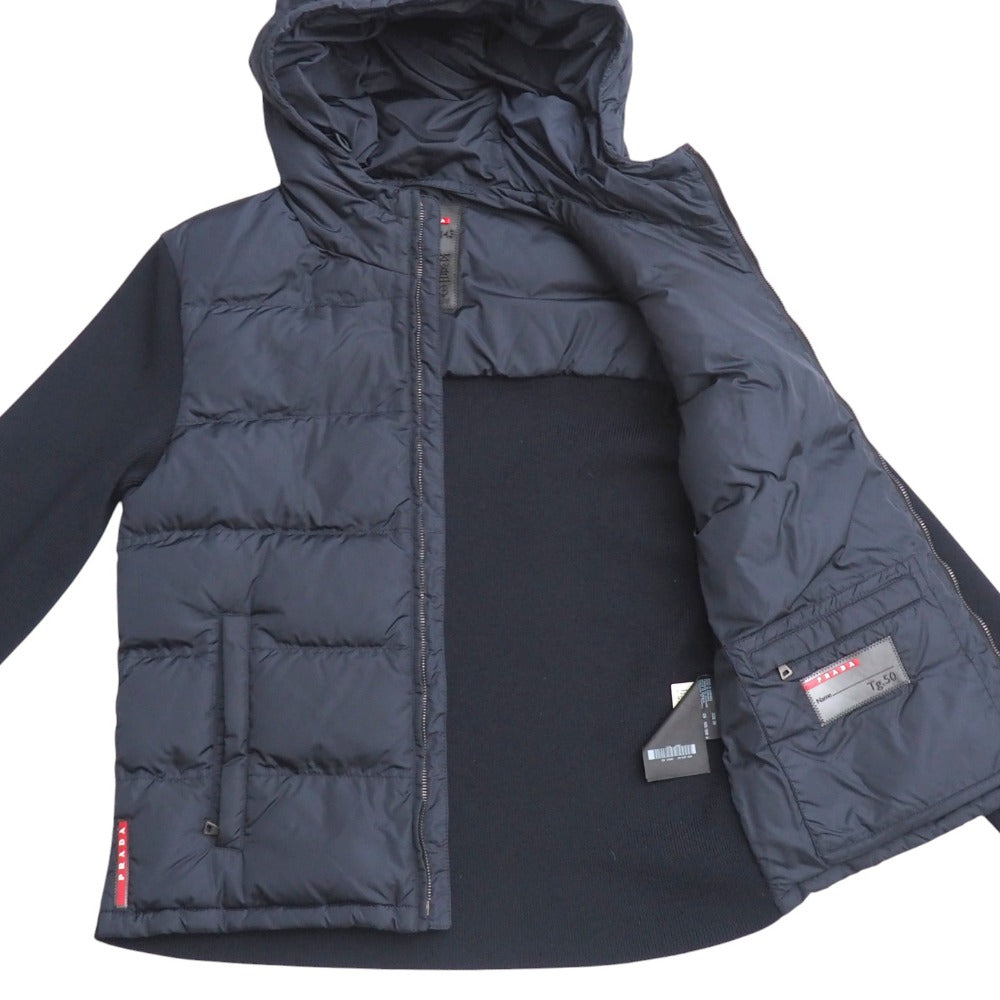 PRADA Jacket Front and hood: 100% nylon. Front: 100% nylon. Navy SMC443 50