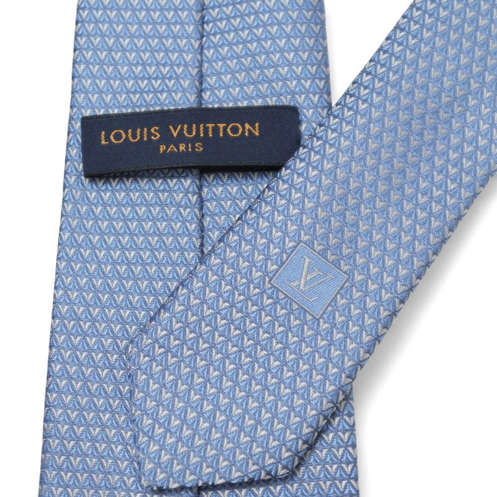 LOUIS VUITTON tie ãã¤ã¤ã¢ã³ãã㤠8CM 100% silk Light blue gray M71209