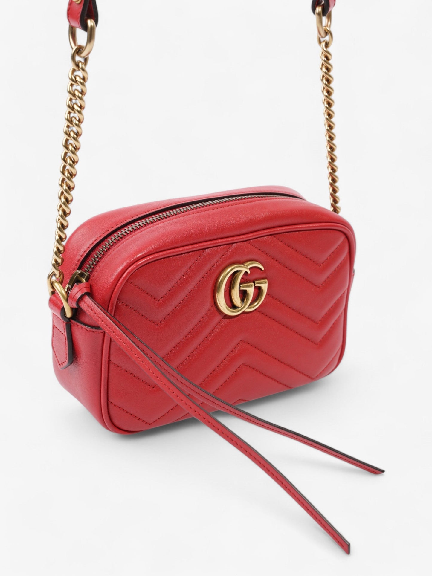 Gucci GG Marmont Red Matelasse Leather Mini