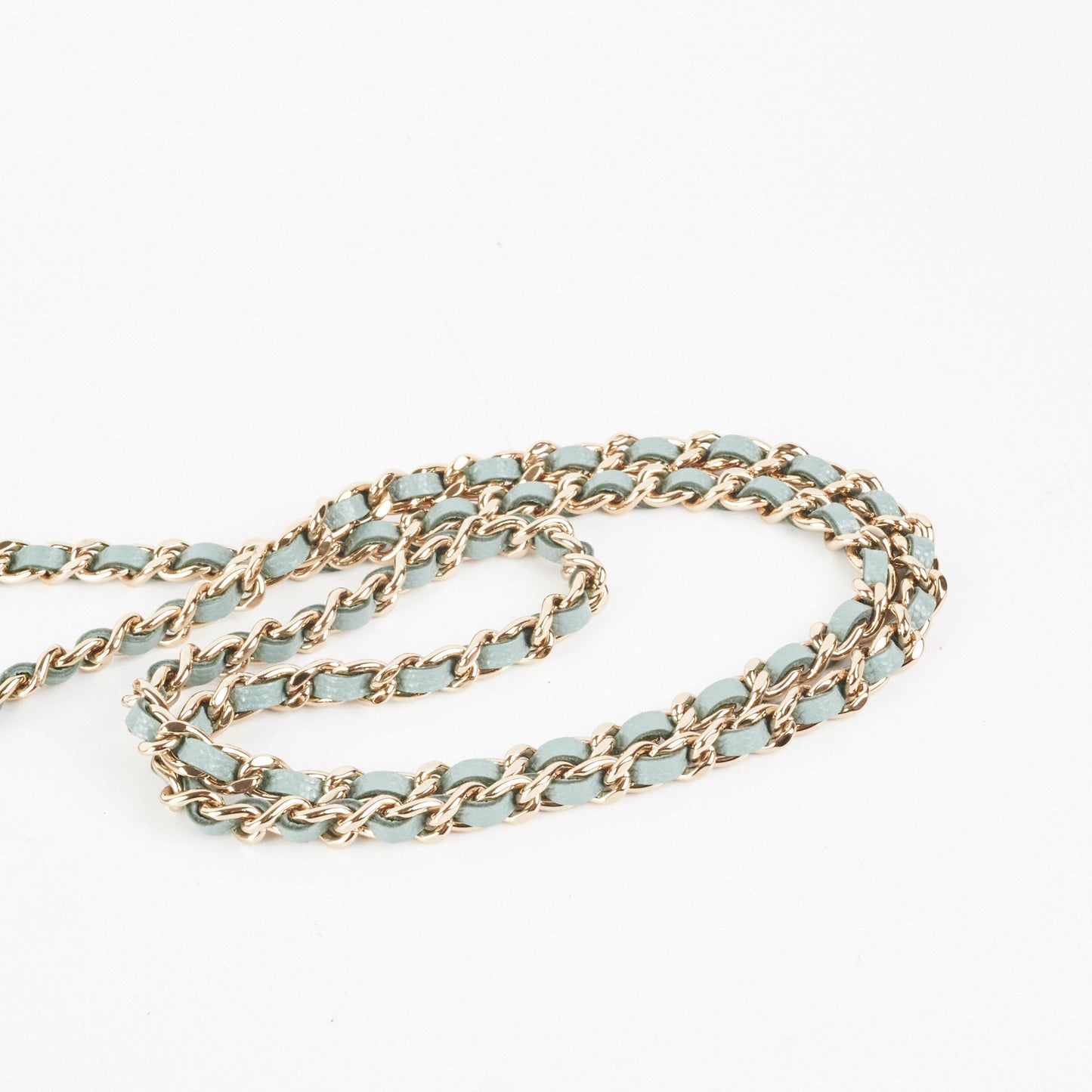 Chanel Micro Bag With Chain Greyish Green LGHW Caviar