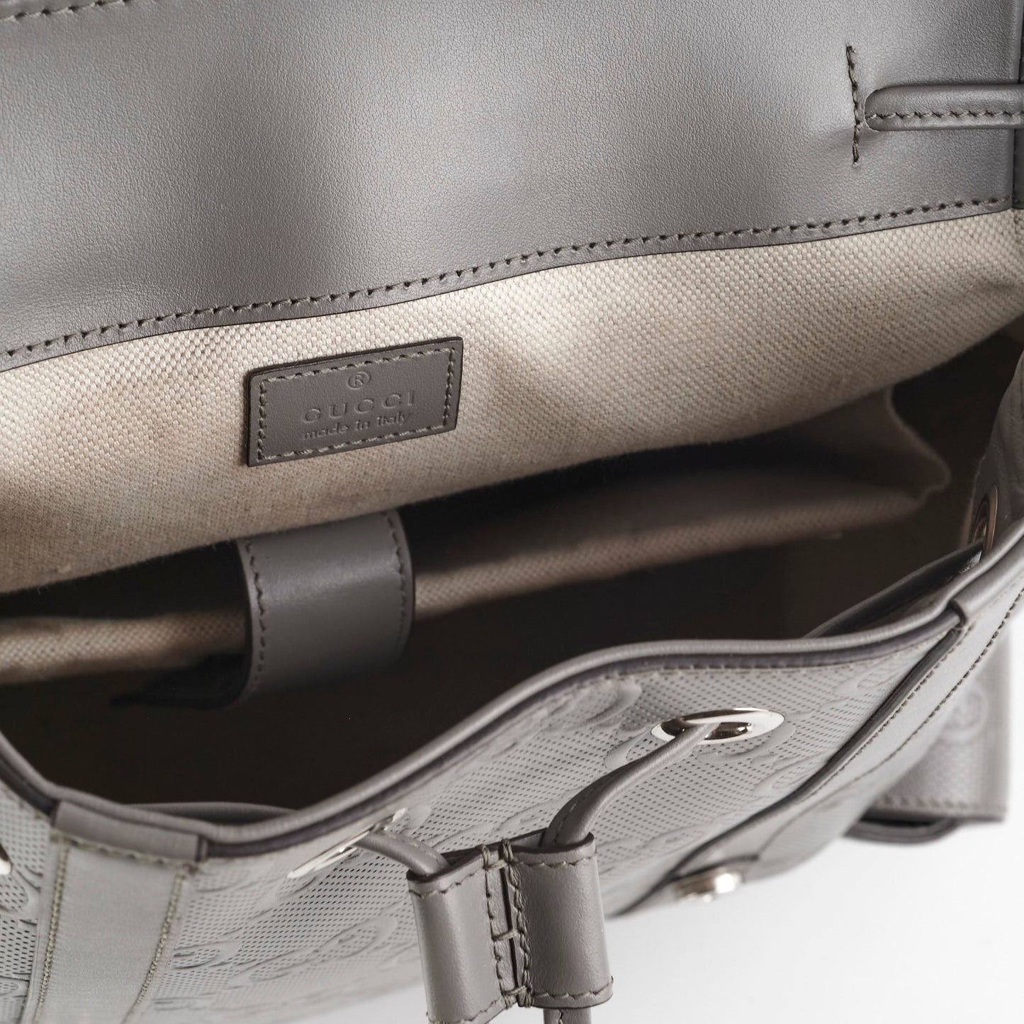 Gucci Monogram Grey Backpack