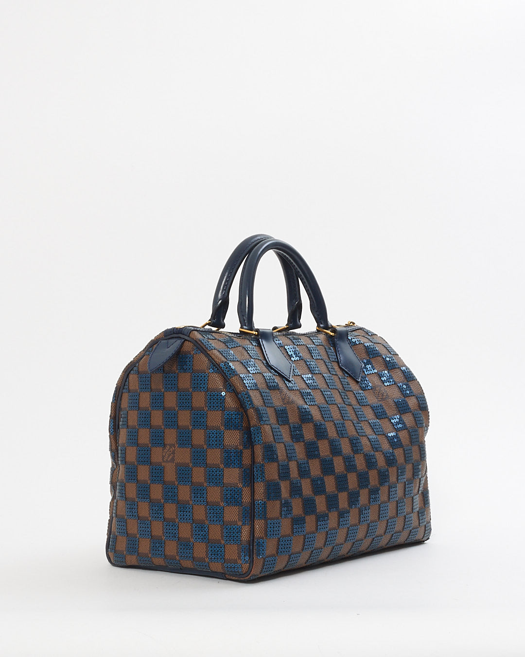 Louis Vuitton Brown Damier Navy Sequin Paillette Speedy 30
