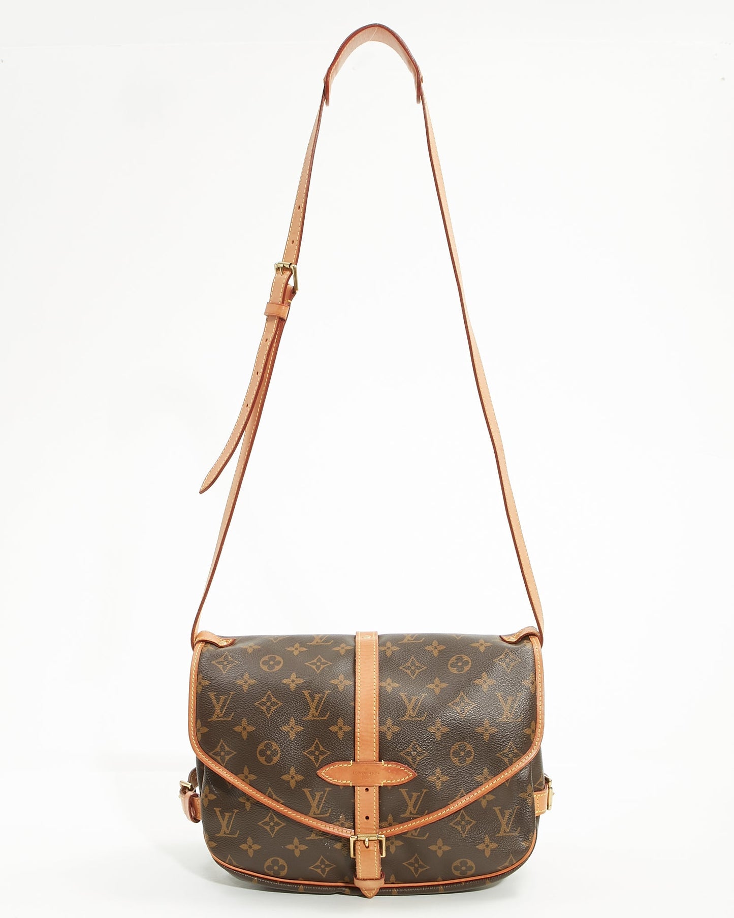 Louis Vuitton Monogram Canvas Two Pocket Saumur Messenger Bag