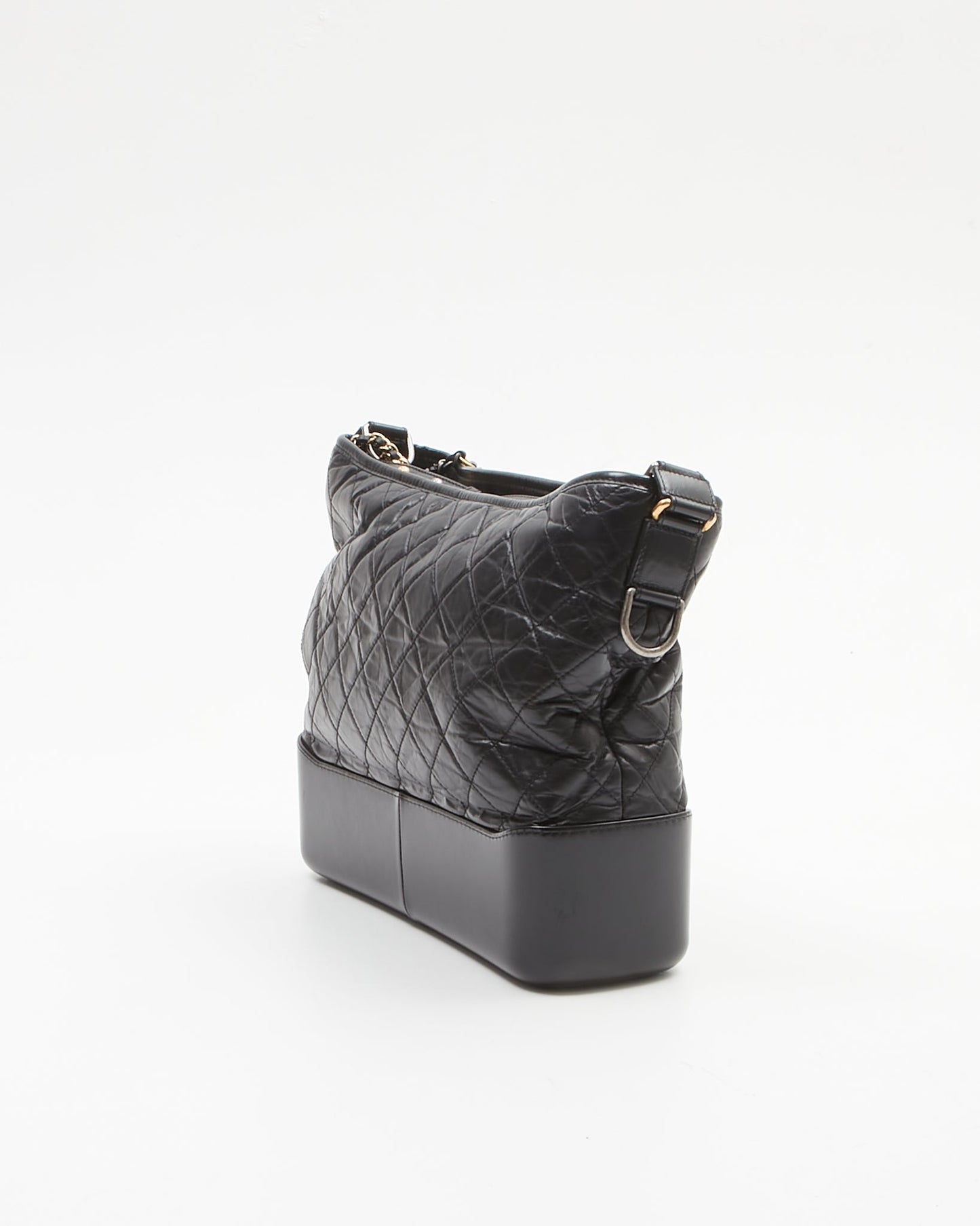 Chanel Black Aged Calfskin Large Hobo Gabrielle Bag