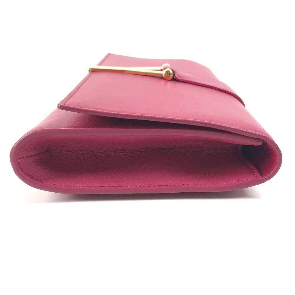 SAINT LAURENT Clutch bag 311213? leather pink Y line logo flap