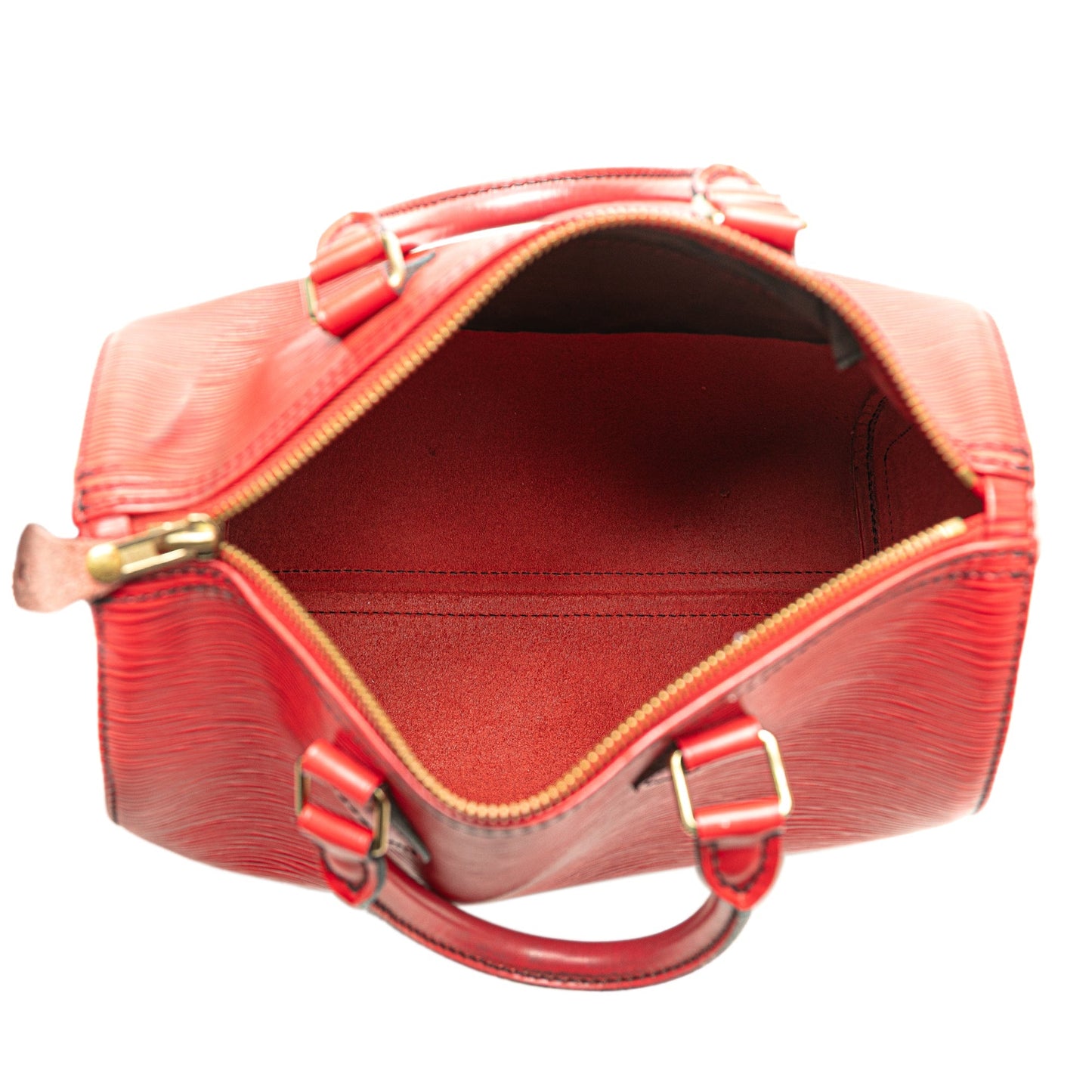 Red Louis Vuitton Epi Speedy 25 Boston Bag