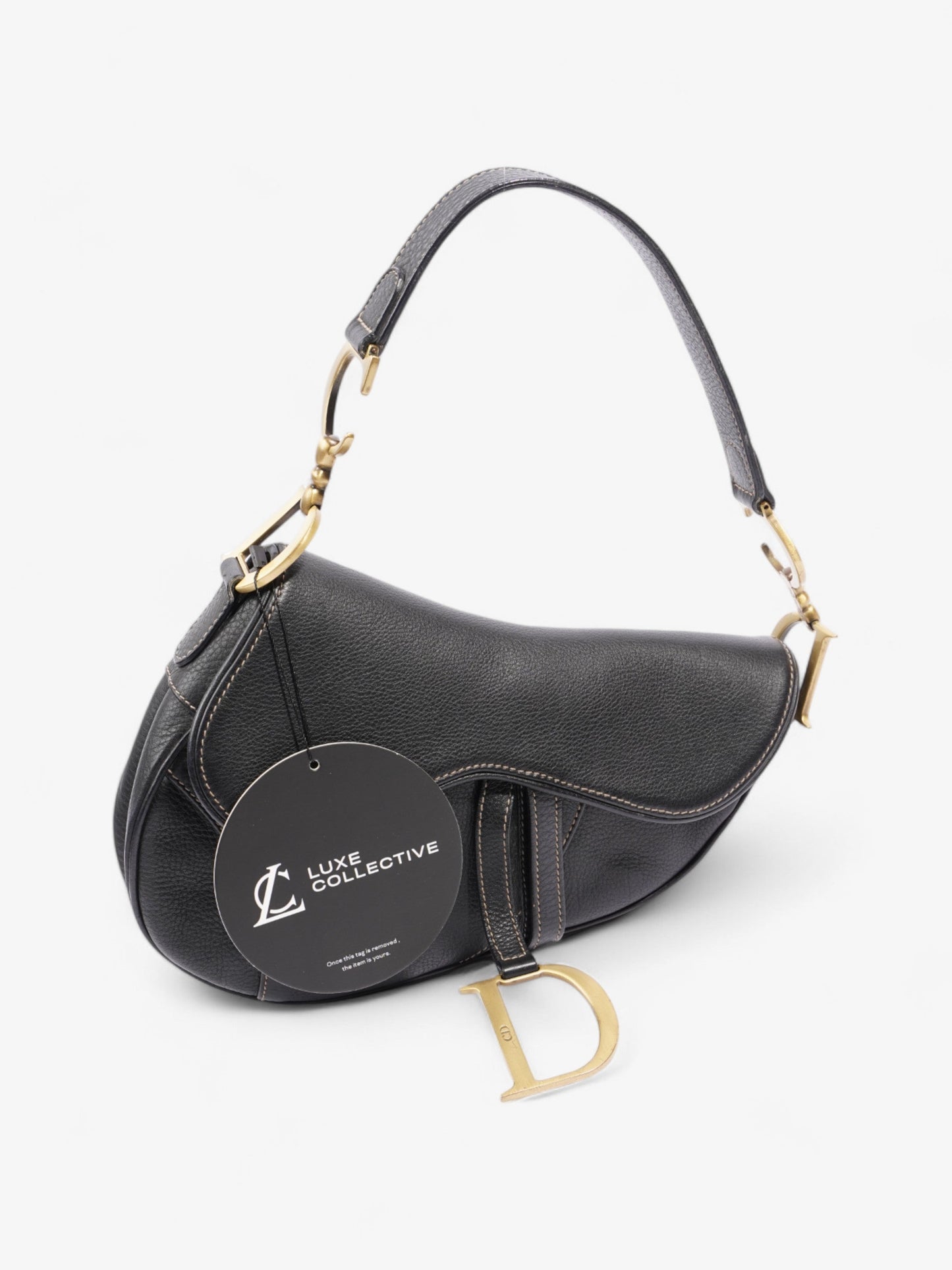 Christian Dior Saddle Bag Black Calfskin Leather