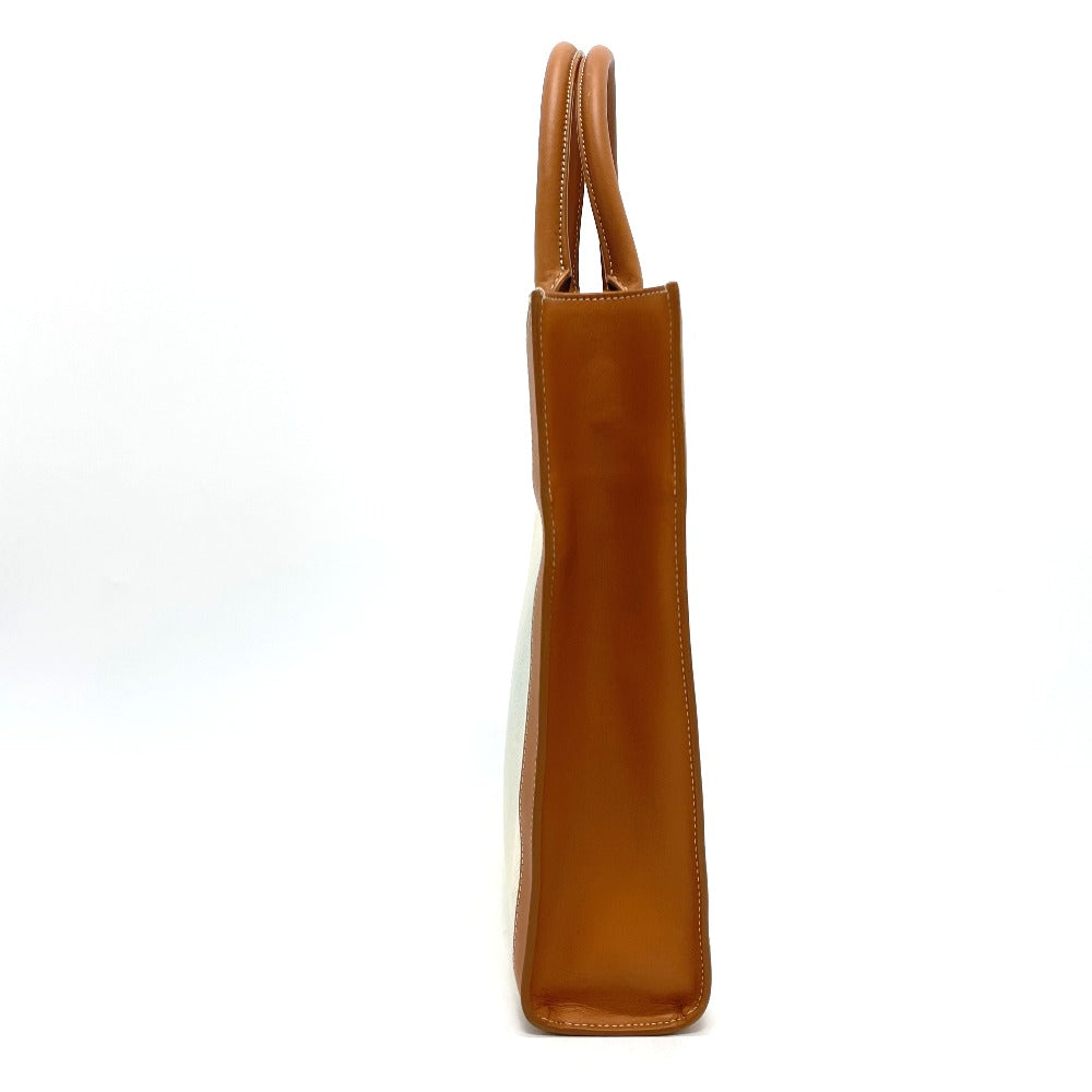 CELINE Shoulder Bag 192082BNZ.02NT Leather / canvas Natural x tongue Bar Tikal Hippo Small Women