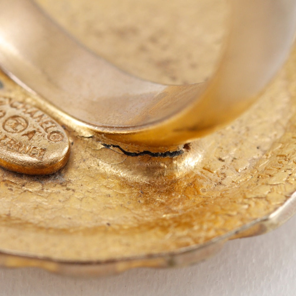 CHANEL Ring Plated Gold gold Free size Flower motif Women
