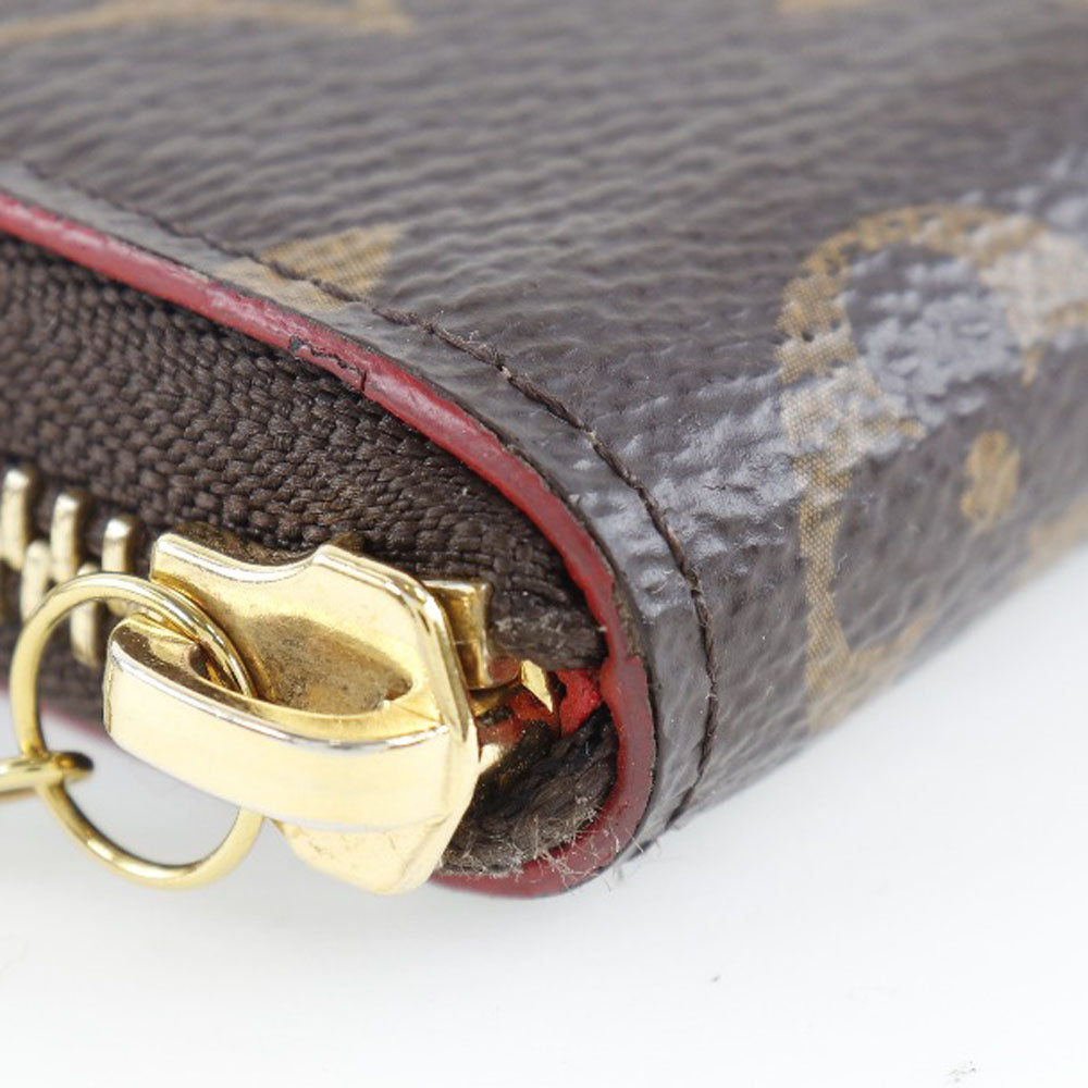 LOUIS VUITTON Long Wallet Purse M62940 Monogram canvas Brown Flower charm Portefeuille Clemence Women