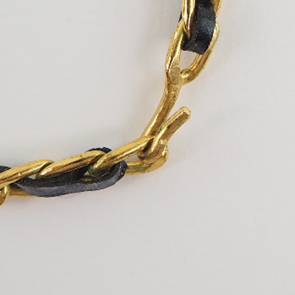CHANEL Necklace Plated Gold, Rhinestones gold choker vintage coin ribbon Women