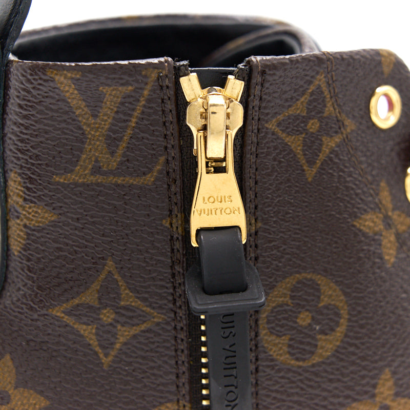 Louis Vuitton Brown Monogram Canvas and Black Leather High Top Sneakers