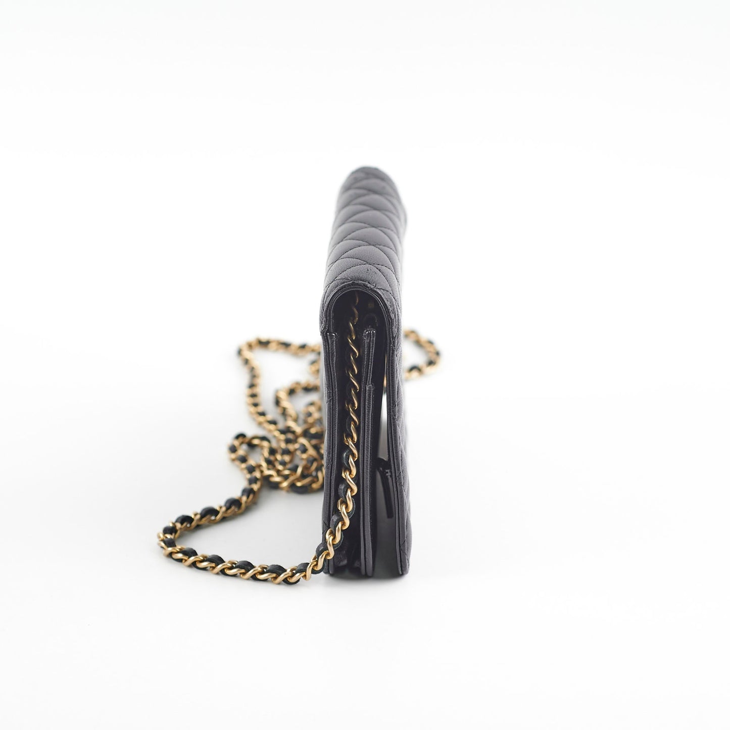 Chanel Flap Wallet On Chain Lambskin Black Crossbody Bag