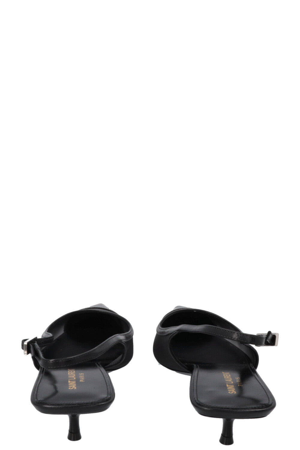 SAINT LAURENT Oxalis Slingback Heels Mesh Black
