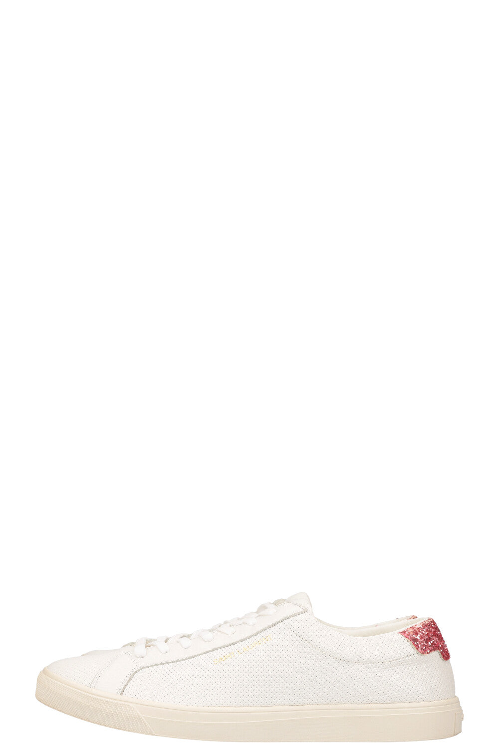 SAINT LAURENT Court Sneakers White and Pink