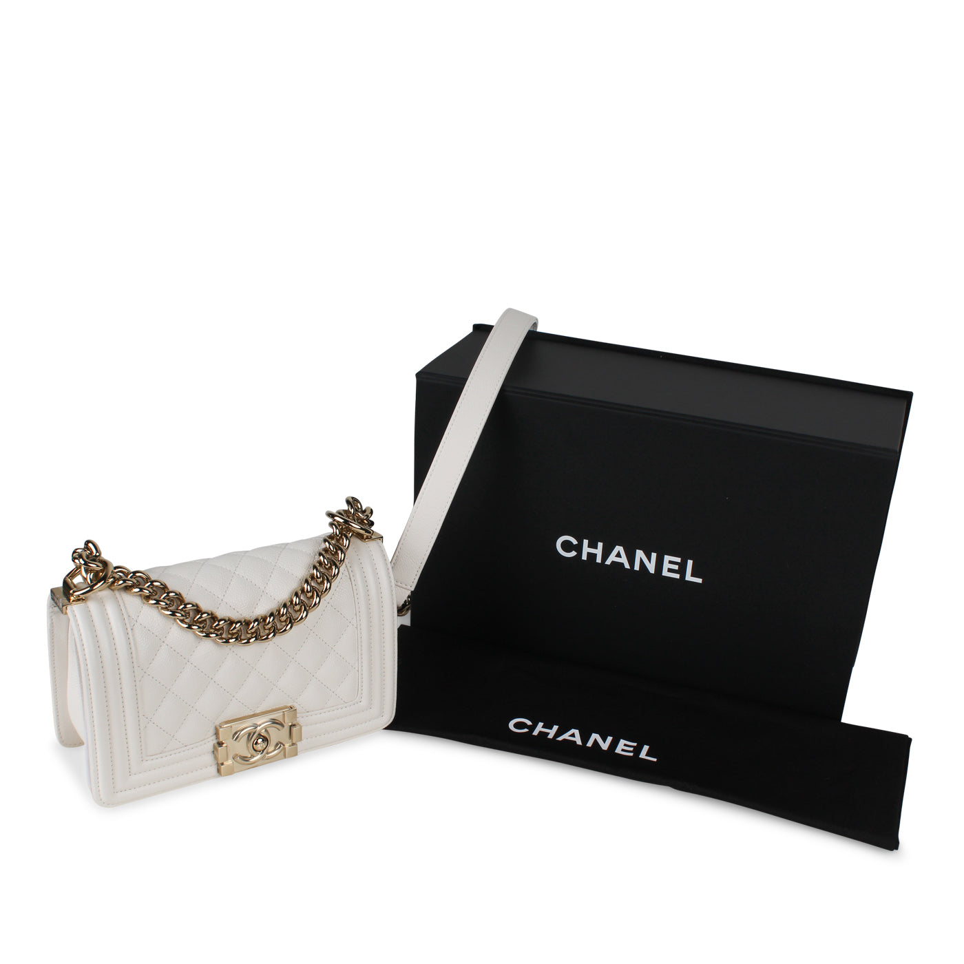 Chanel White Boy Bag - Small