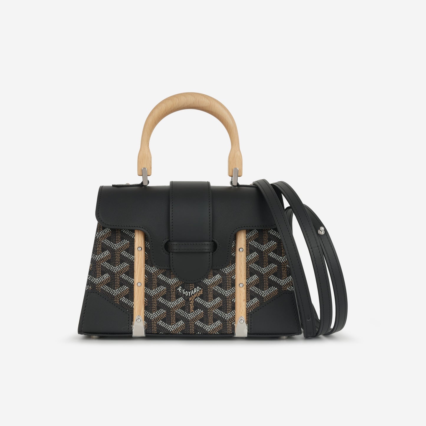 Goyard Saïgon Structuré Mini Bag - Black Goyardine Canvas | Palladium Hardware