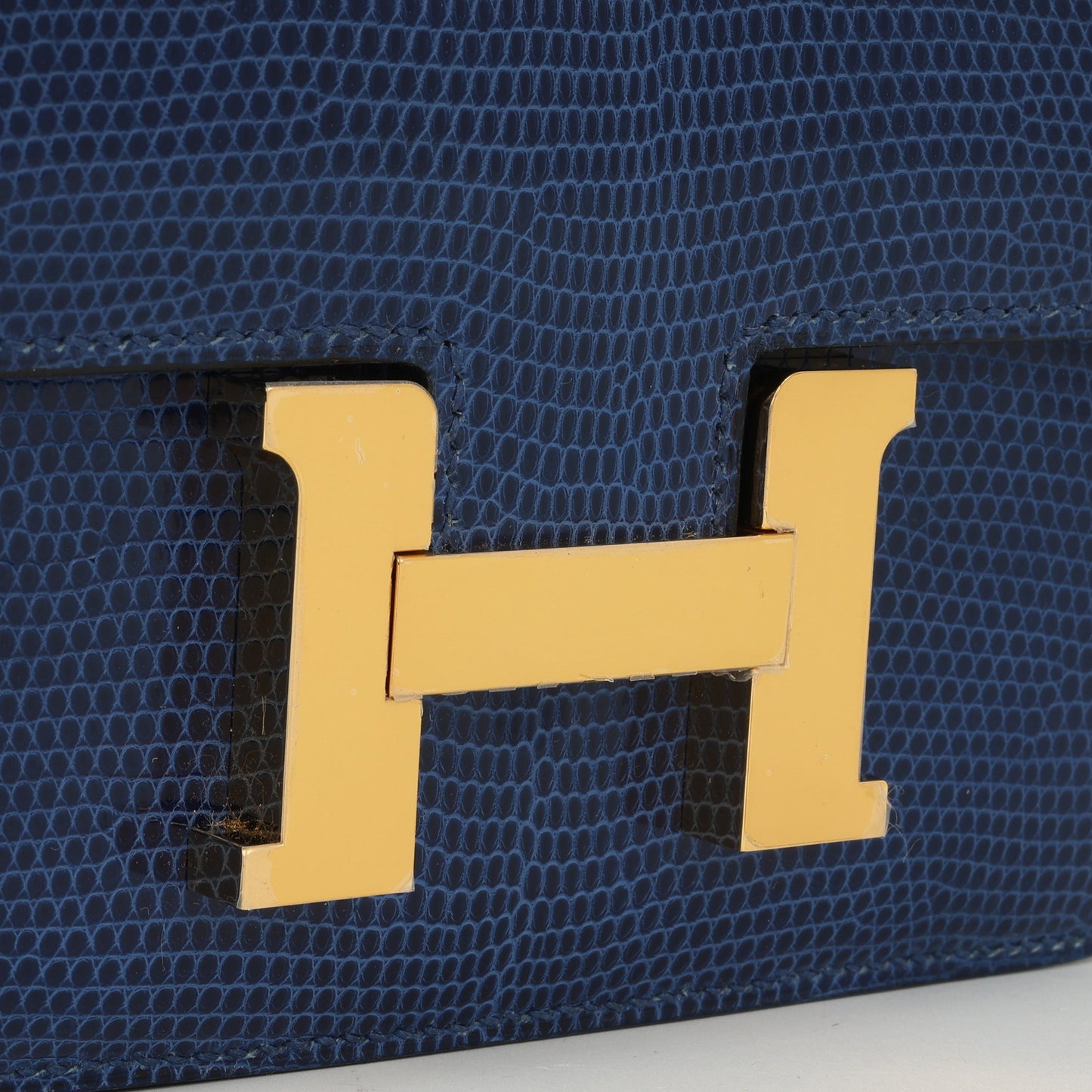 Hermès Constance 18 - Bleu Saphire Varanus Niloticus Lizard | Gold Hardware