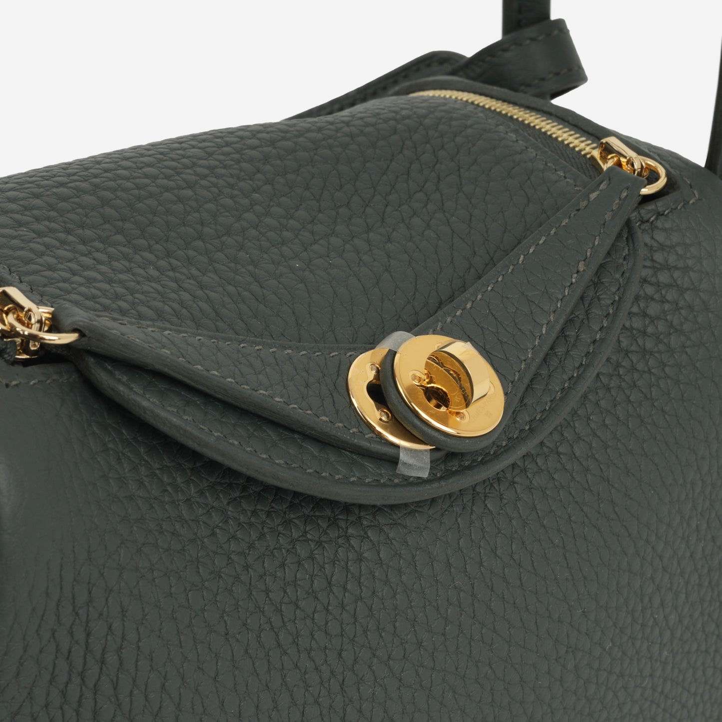 Hermès Mini Lindy - Vert Mangrove Clemence | Gold Hardware