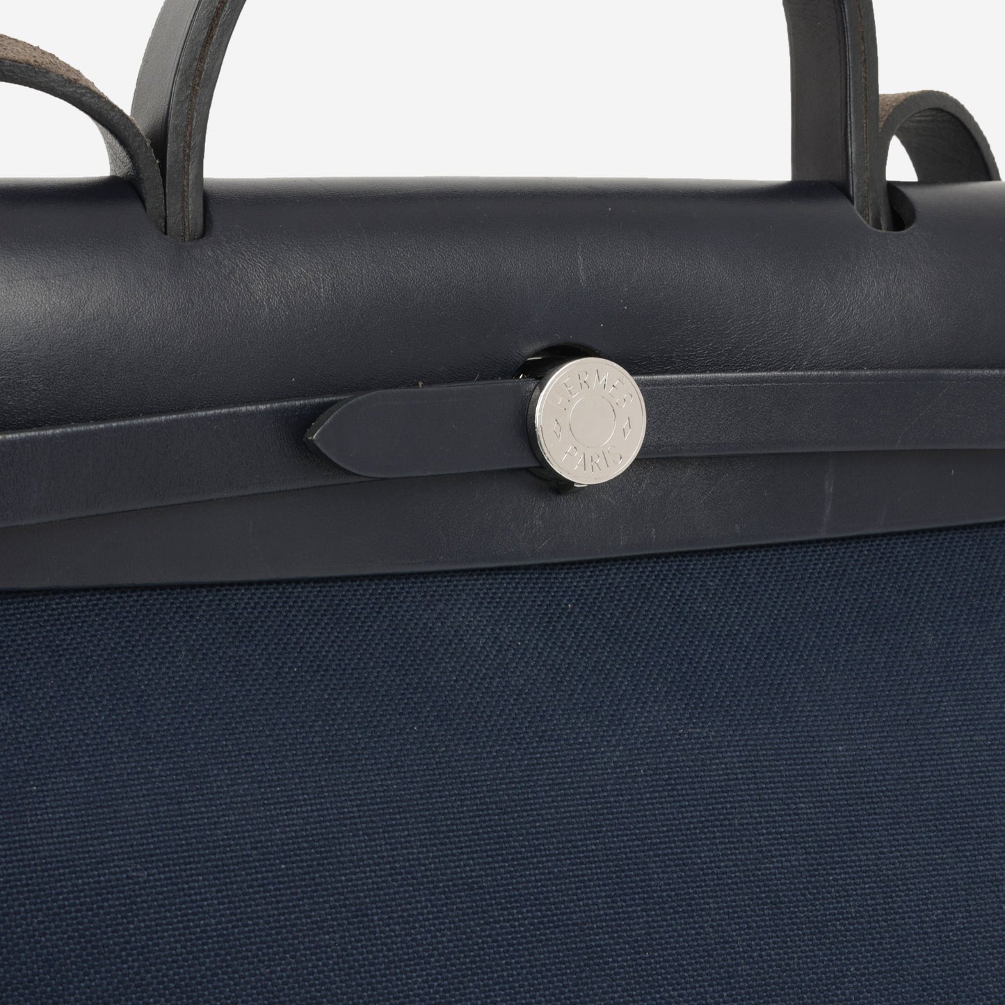 Hermès Herbag 31 - Blue Marine Canvas / Rouge H Trim | Palladium Hardware