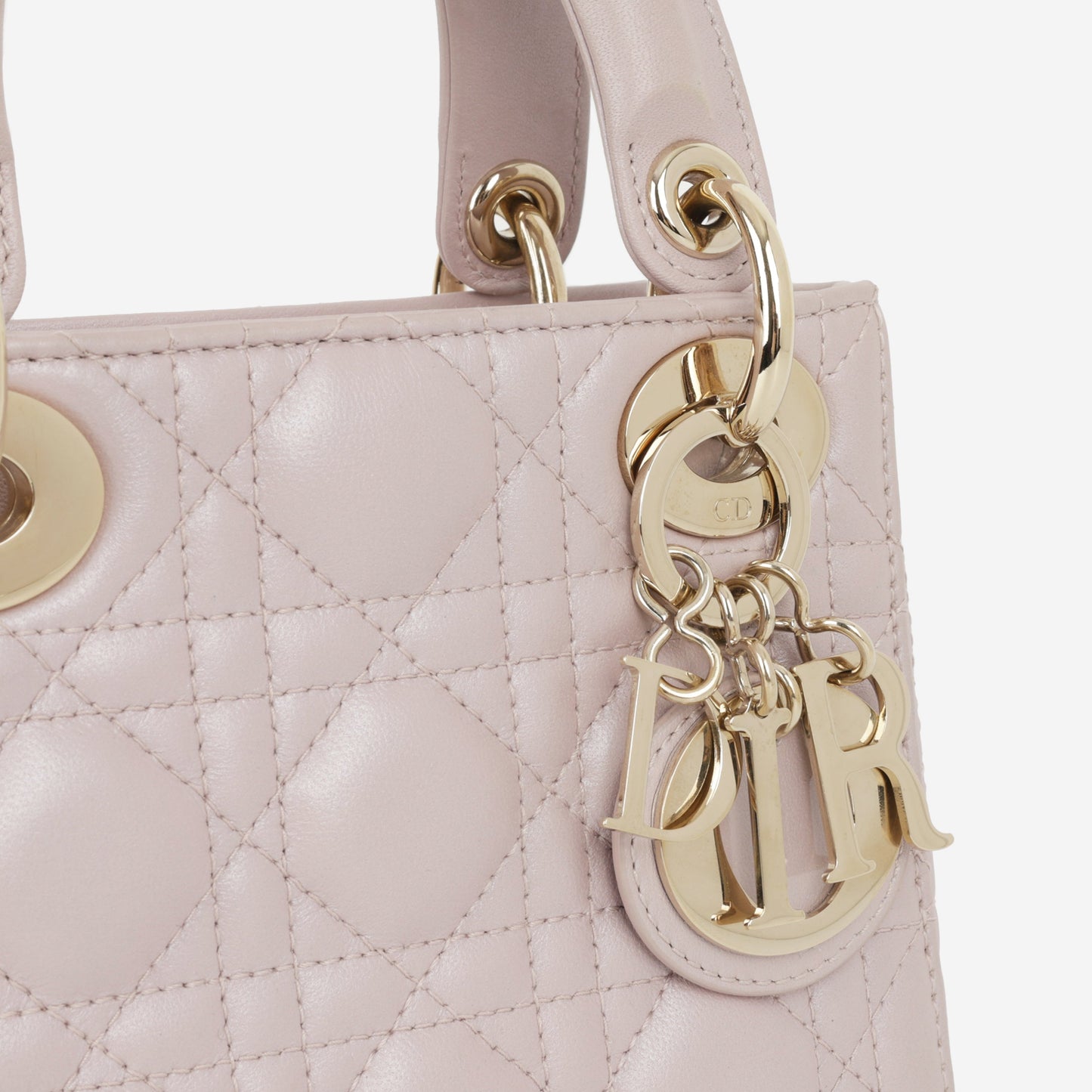 Dior Mini Lady Dior - Pearlescent Pink Lambskin | Champagne Gold Hardware