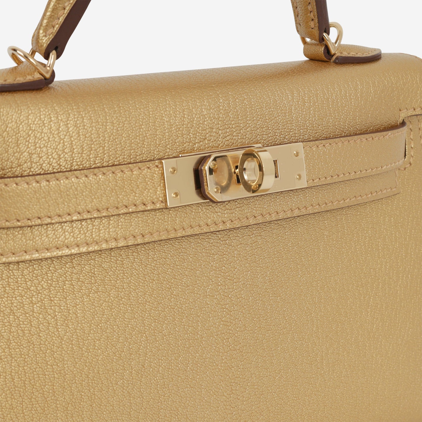 Hermès Mini Kelly - Dore Chevre | Permabrass Hardware
