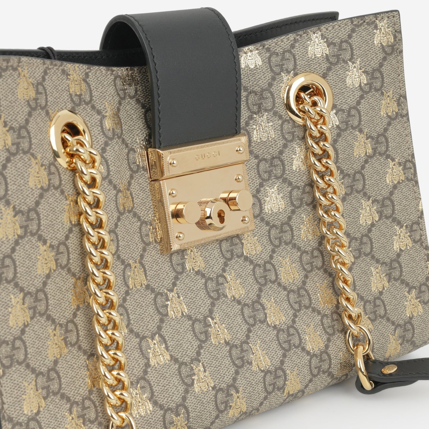 Gucci Padlock GG Supreme Bee Shoulder Bag - GG Supreme Canvas | Gold Hardware