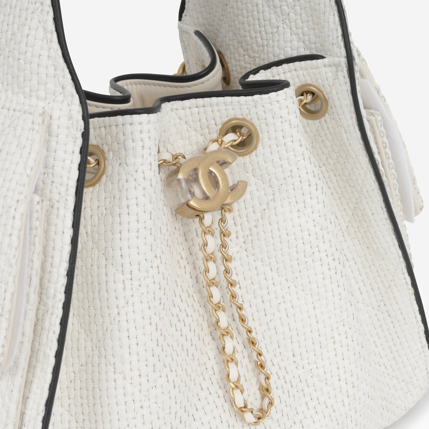 Chanel Small 25 Hobo - White Braided Raffia | Gold Hardware