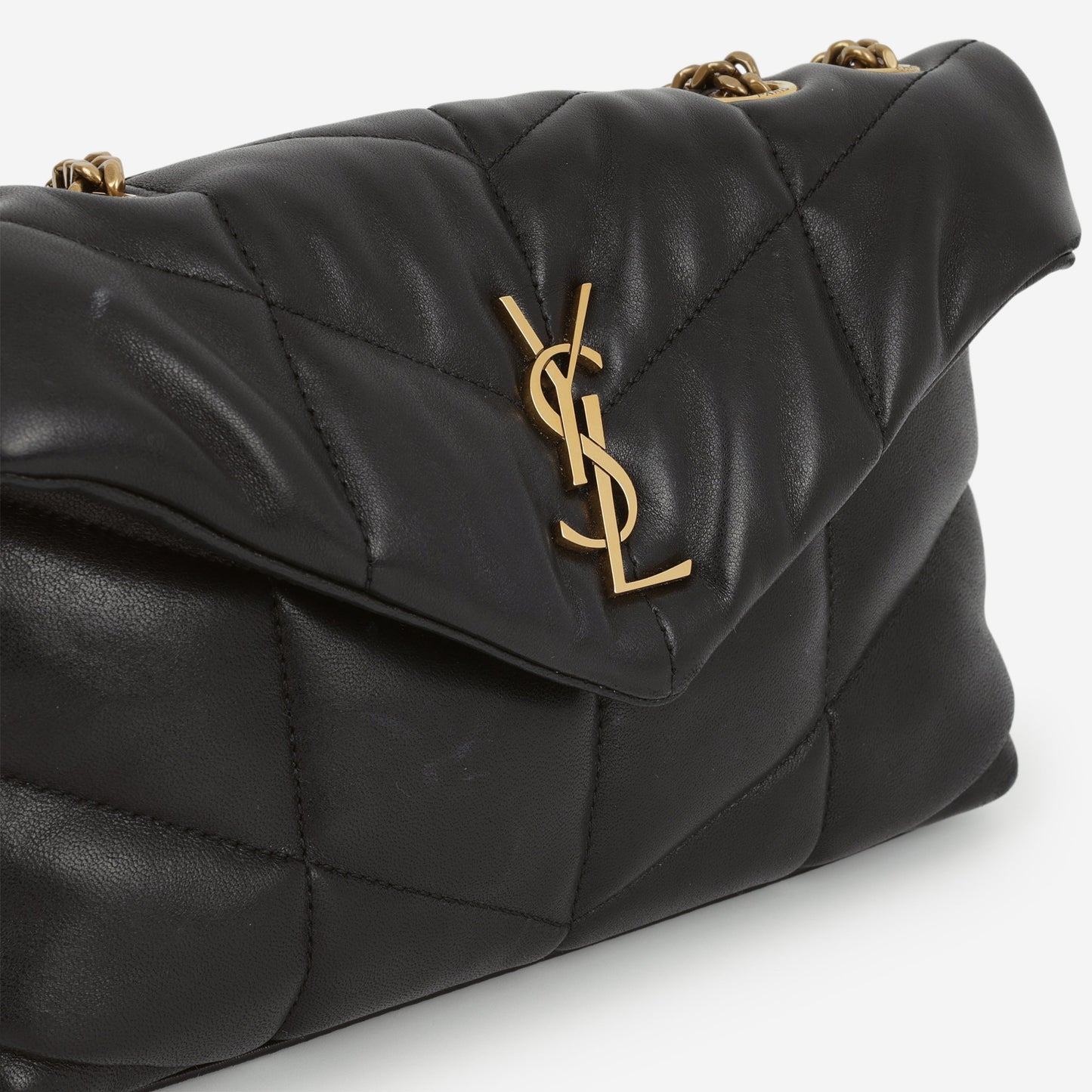 Saint Laurent Toy Lou Puffer - Black Lambskin | Gold Hardware