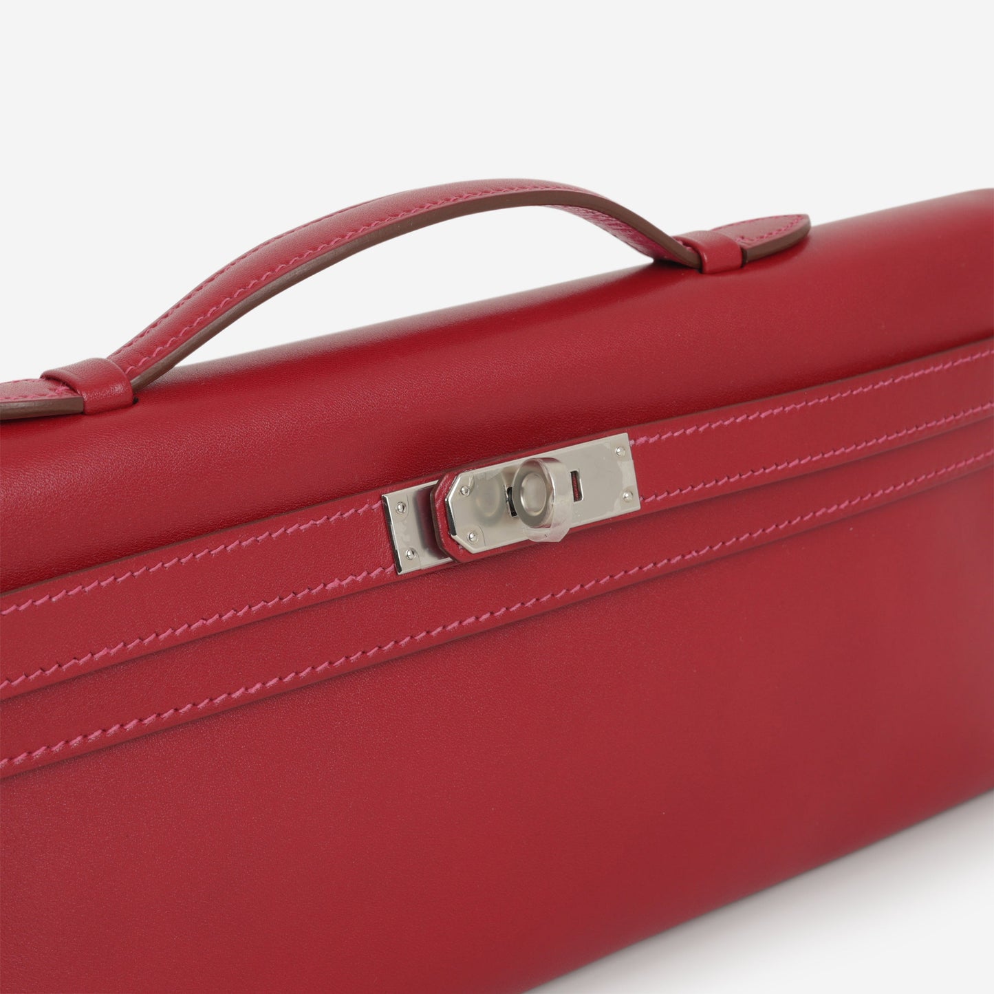 Hermès Verso Kelly Cut - Rubis Tadelakt / Rose Shocking Interior | Palladium Hardware