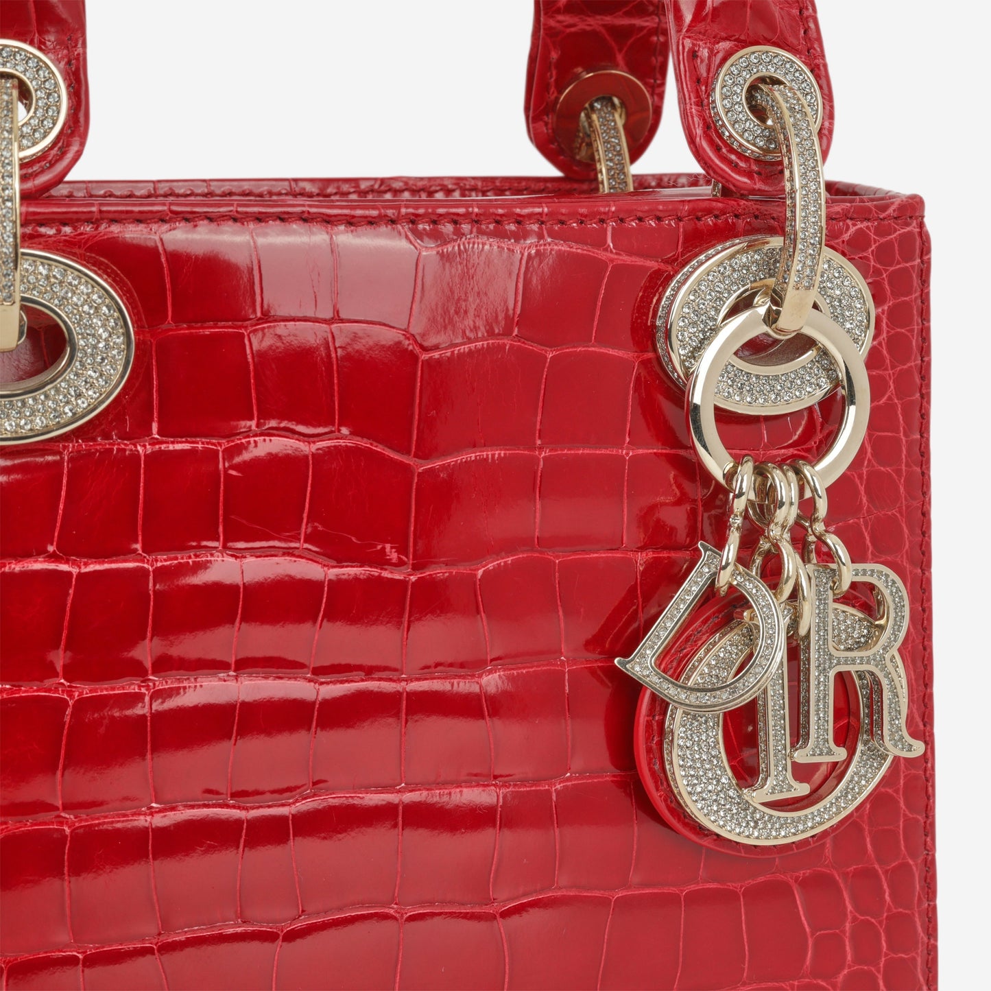 Dior Mini Lady Dior - Red Alligator | Champagne Gold Hardware