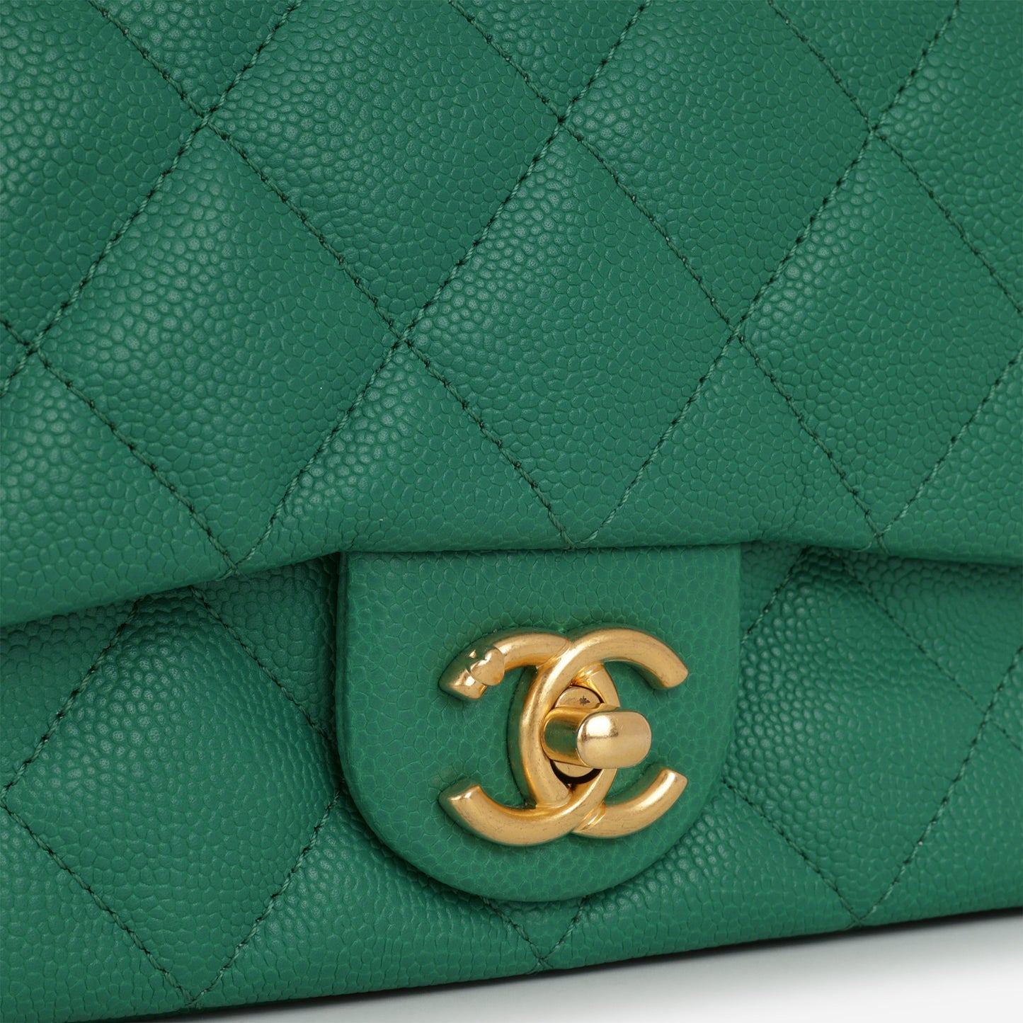 Chanel 23P Mini Heart Crush - Green Caviar | Gold Hardware