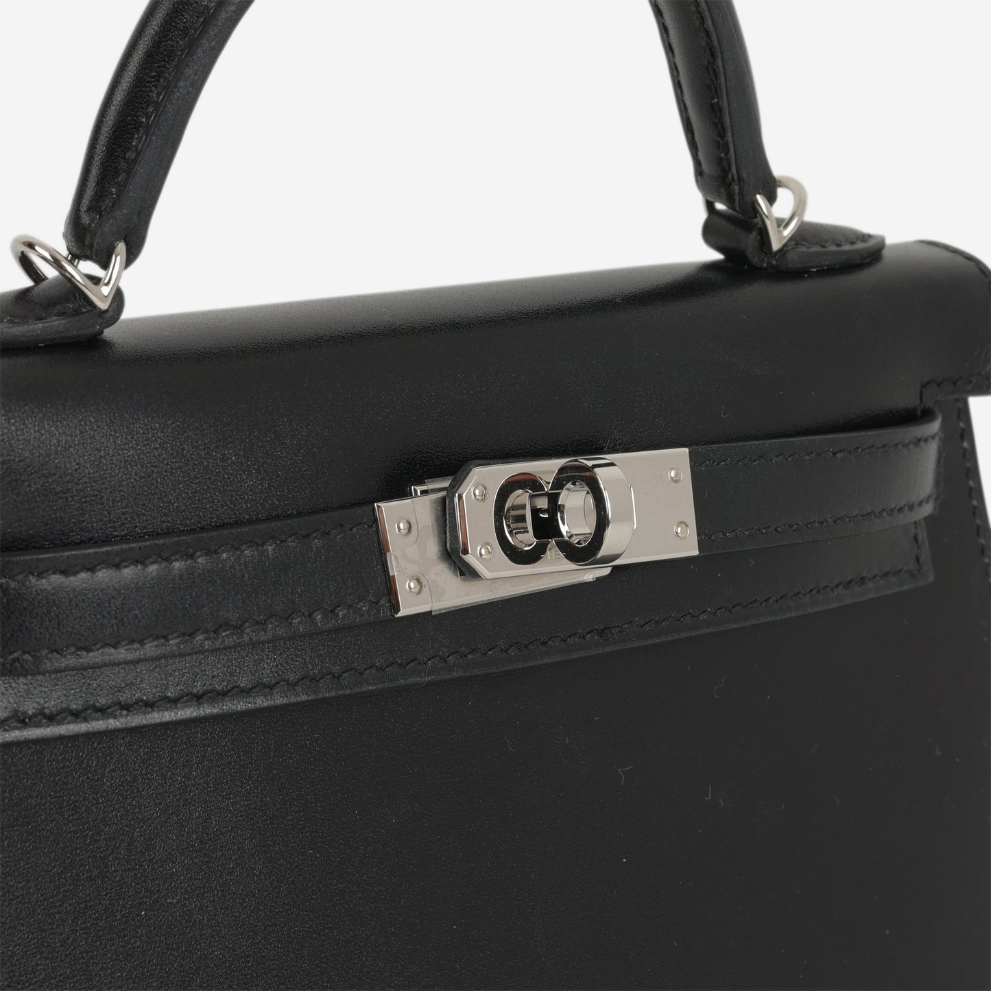 Hermès Mini Kelly - Black Box Calf | Palladium Hardware