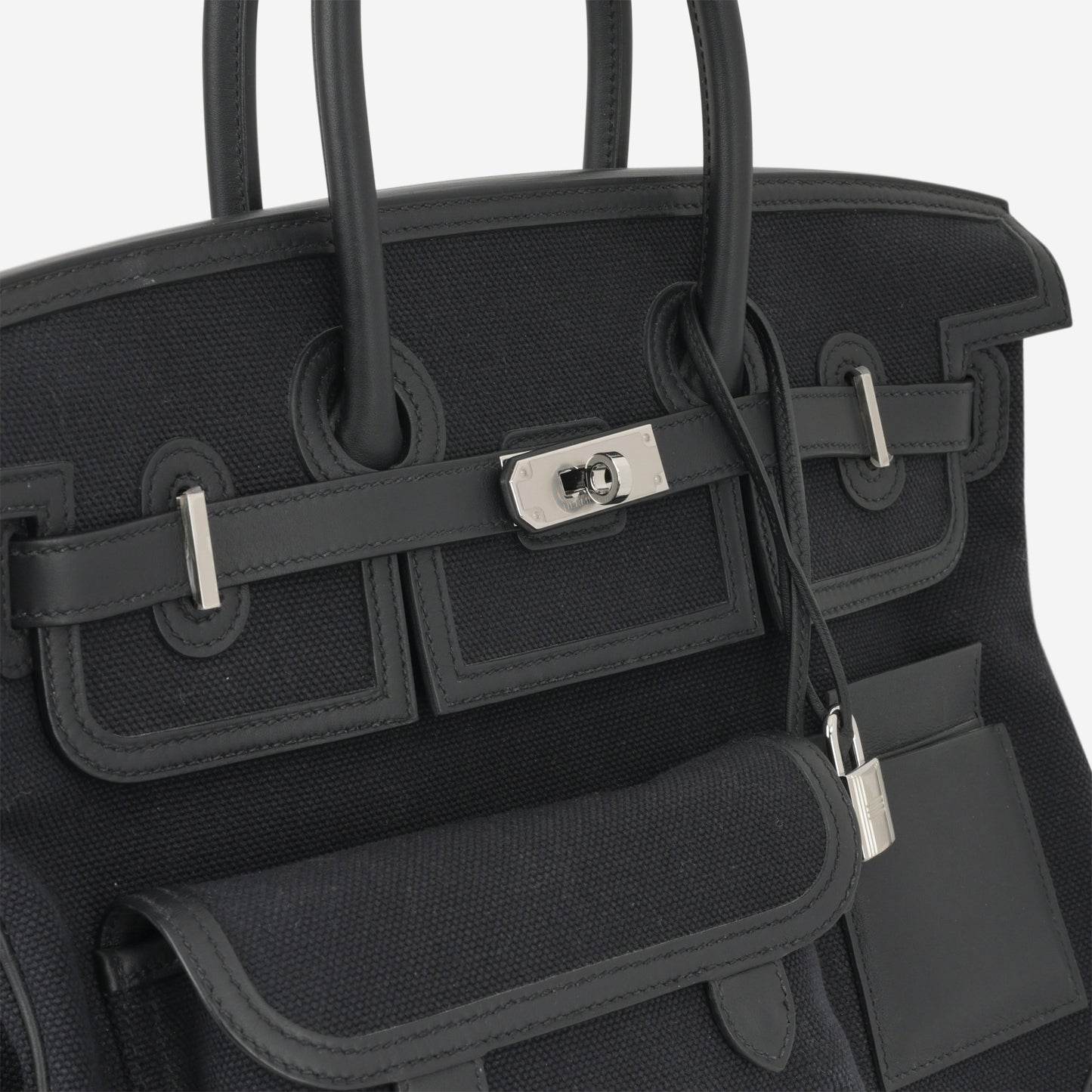 Hermès Birkin 35 Cargo - Bleu Marine Toile Goeland / Black Swift | Palladium Hardware