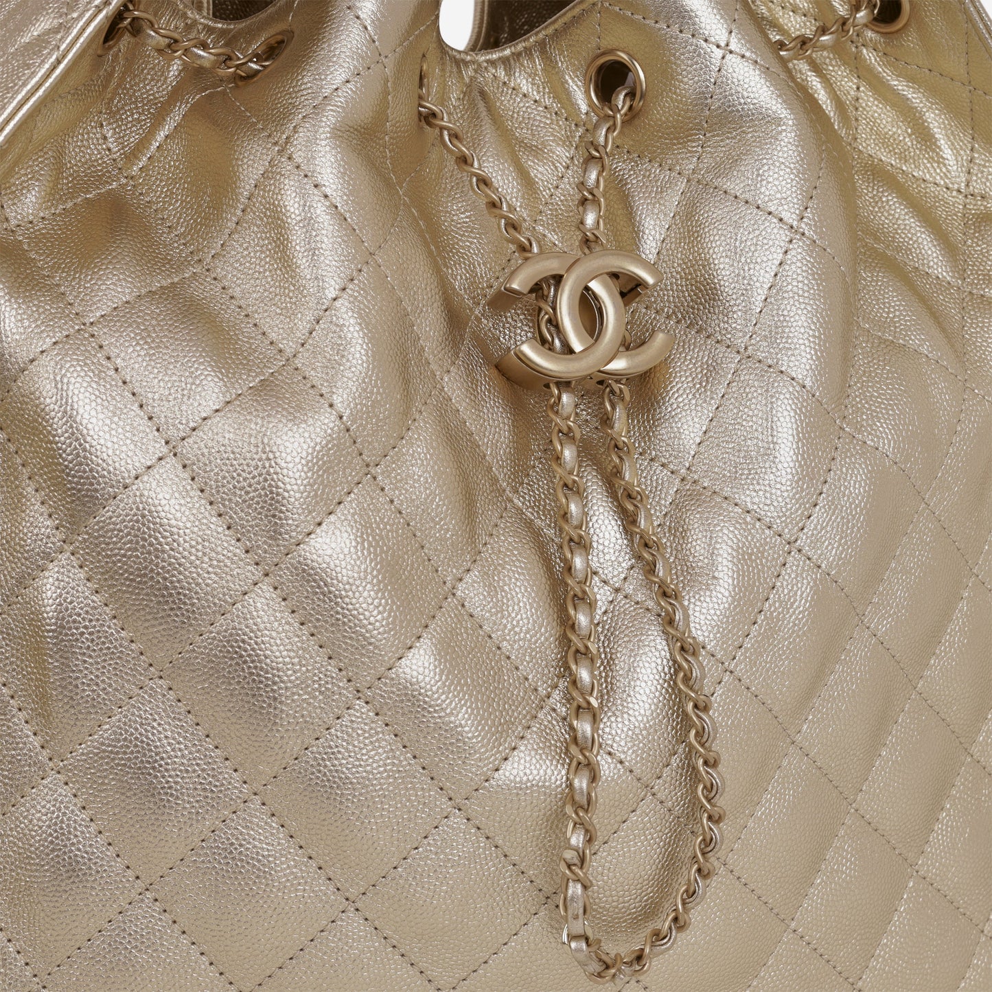 Chanel Medium 25 Hobo Bag - Champagne Gold Caviar | Gold Hardware