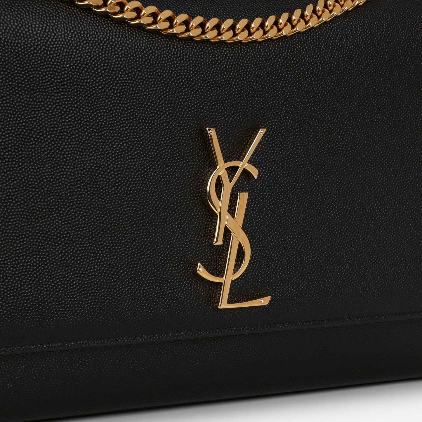 Saint Laurent Large Kate - Black Grained Calfskin | Gold Hardware