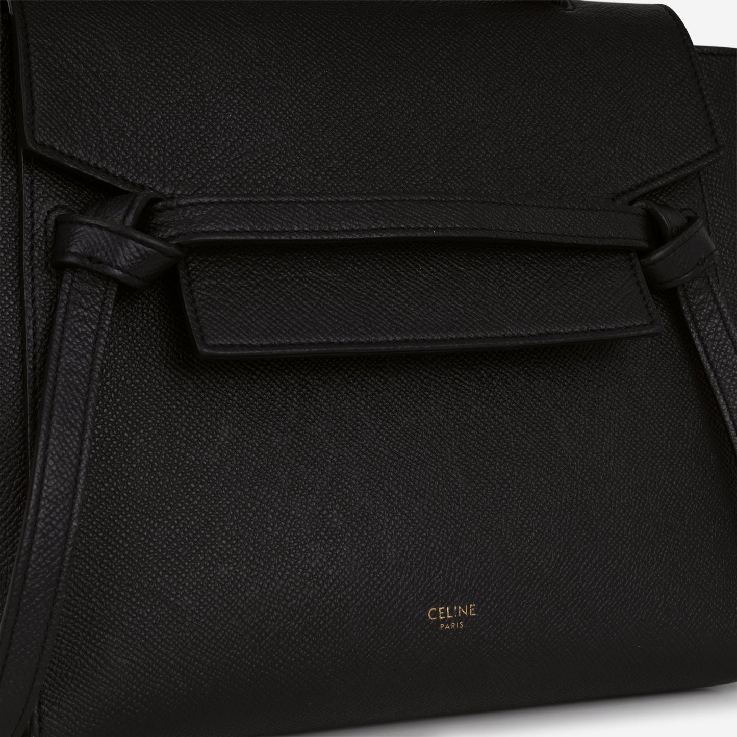 Celine Micro Belt Bag - Black Grained Calfskin | Gold Hardware