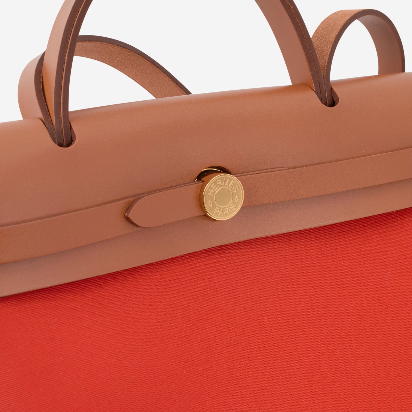 Hermès Herbag 31 - Orange Mecano / Cuivre Canvas / Fauve Hunter | Gold Hardware