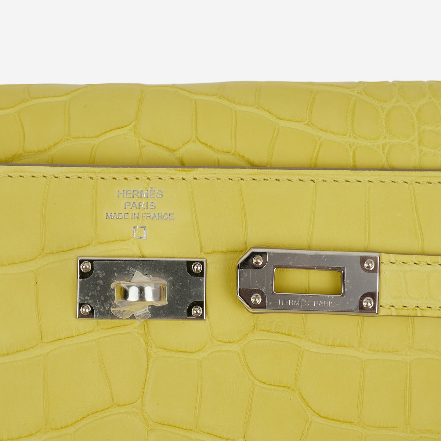 Hermès Kelly To Go - Lime Alligator Mississippiensis | Palladium Hardware