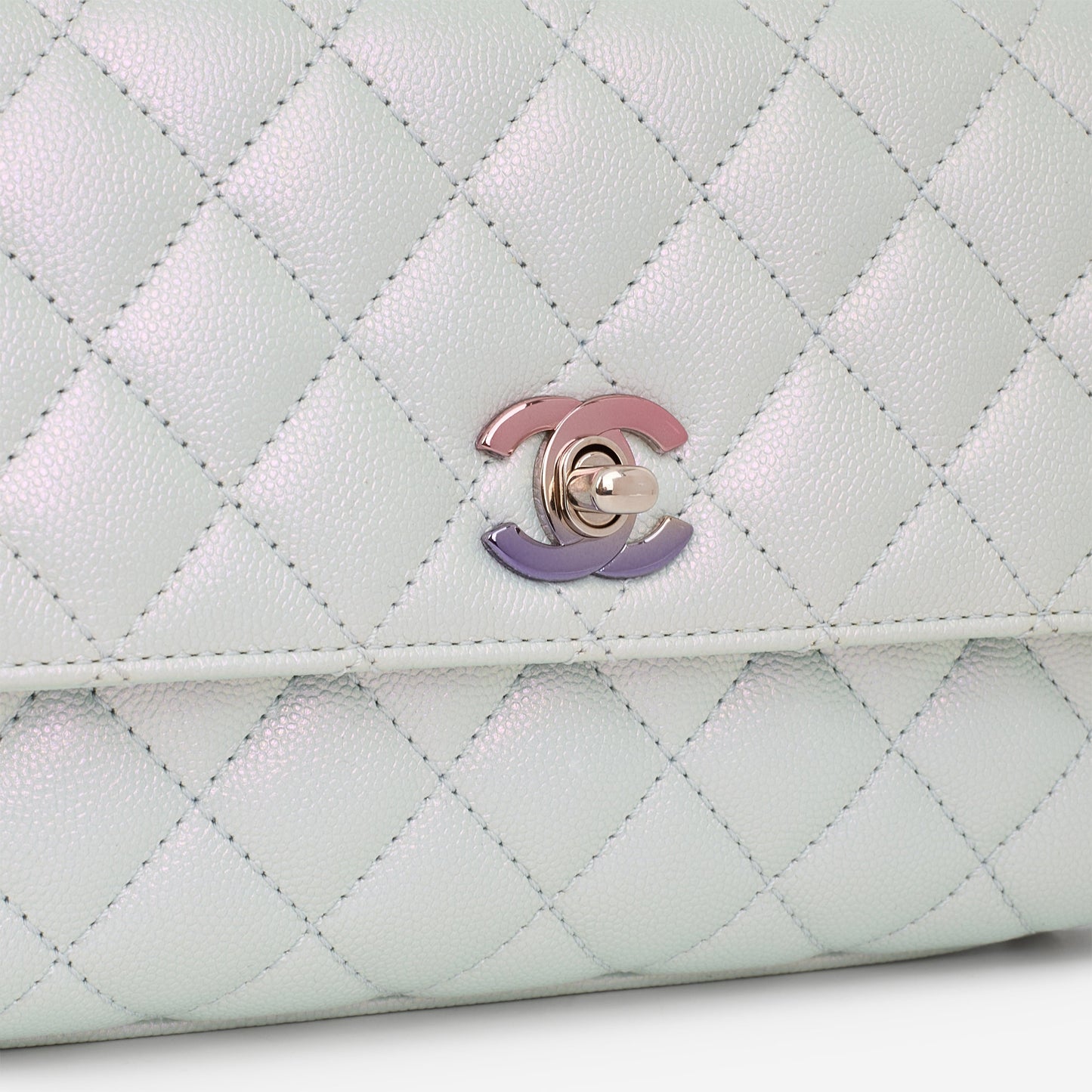 Chanel Small Coco Handle - Iridescent Caviar | Rainbow Hardware